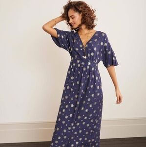 Boden Rosie Maxi Dress Navy with Metallic Gold Size US size 4